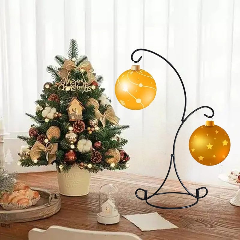Ian Enterprises Ornament Display Stand Iron Pothook Stand for Hanging Glass Terrarium/Picture (Double-Hook, Black) - Image 4